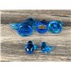 Image 4 : Collection of Leo Ward Signed Blue Glass Birds