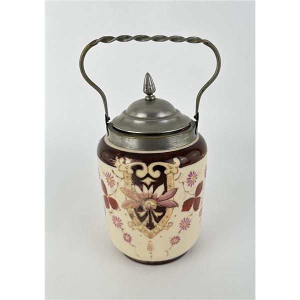 Antique English Porcelain Biscuit Jar