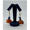 Image 2 : Zuni Carved Carnelian Lapis Bear Fetish Earrings