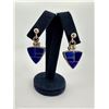 Image 1 : Zuni Inlaid Sterling Silver Lapis Earrings