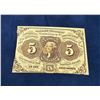 Image 1 : FR 1230 Five Cents Fractional Currency Note 1862