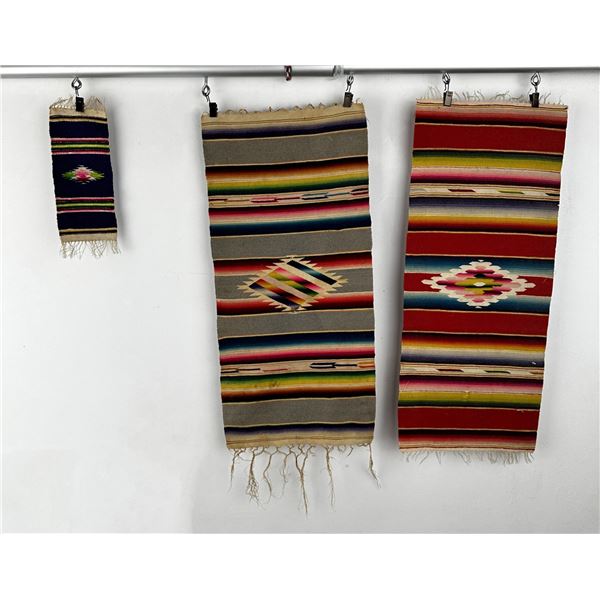 Antique Mexican Wool Serape Saltillo Blankets