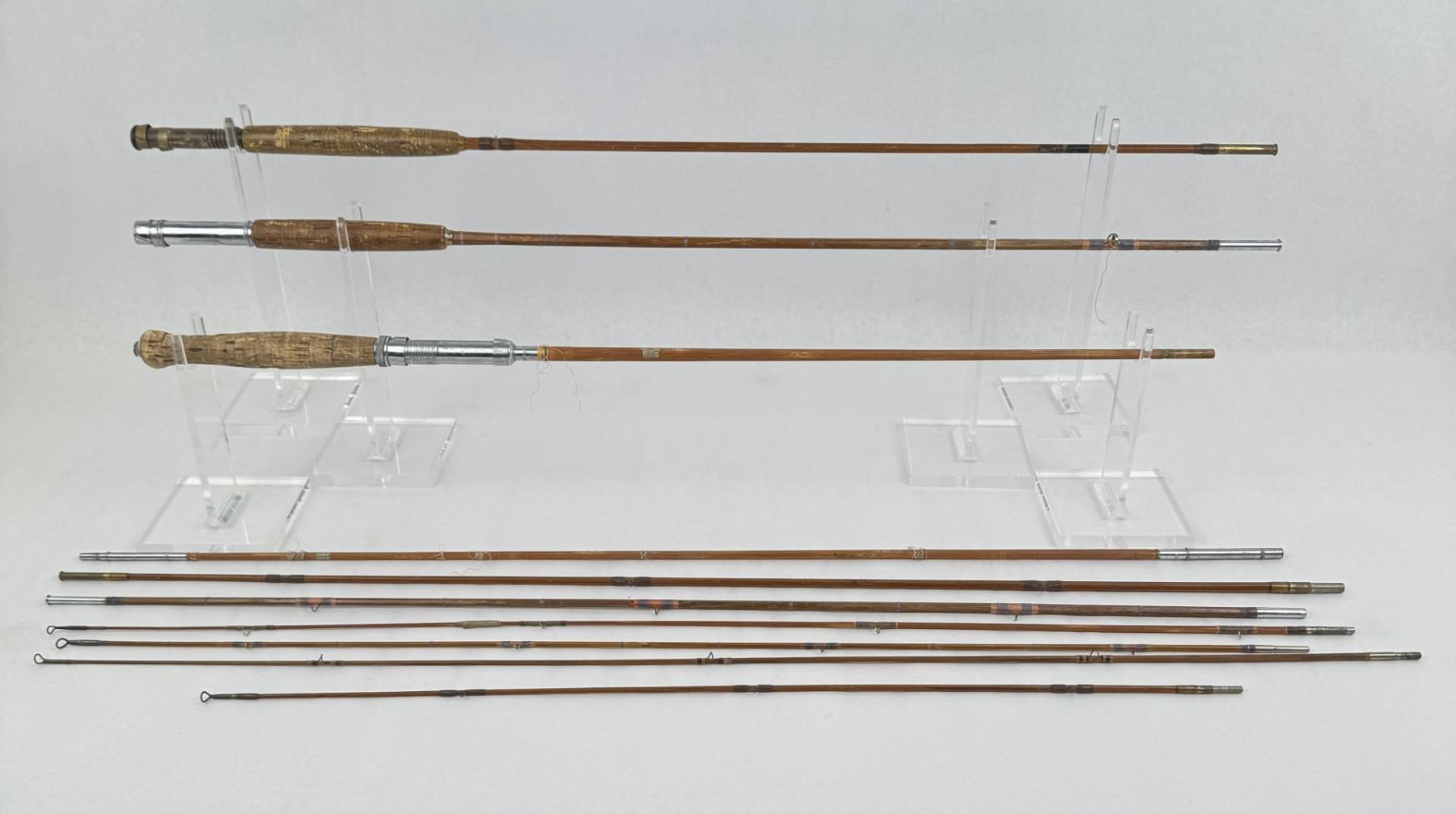 Collection of Antique Bamboo Fly Rod Pieces