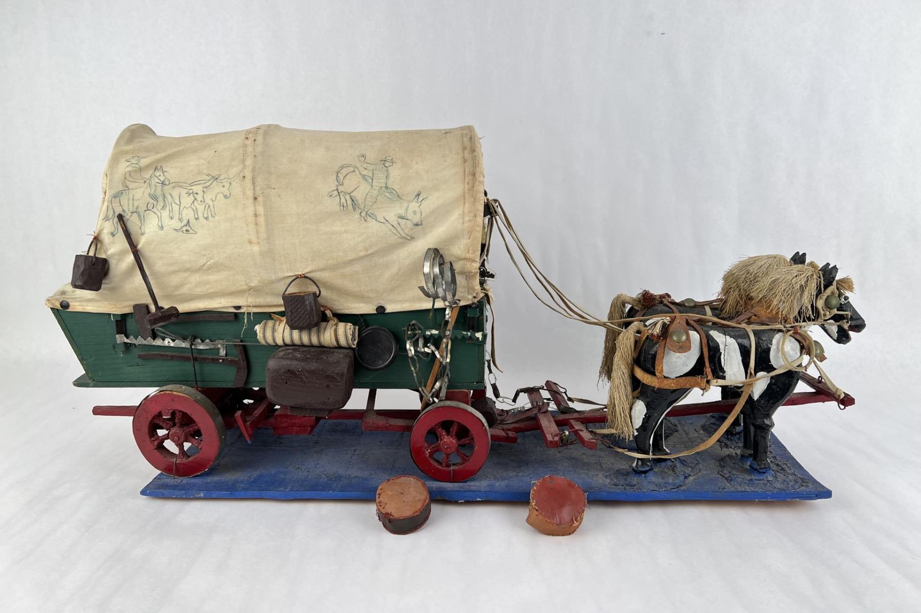 Antique Folk Art Covered Wagon