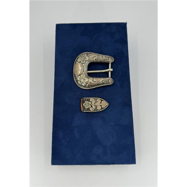 Edward H. Bohlin Sterling 14k Ranger Buckle Set