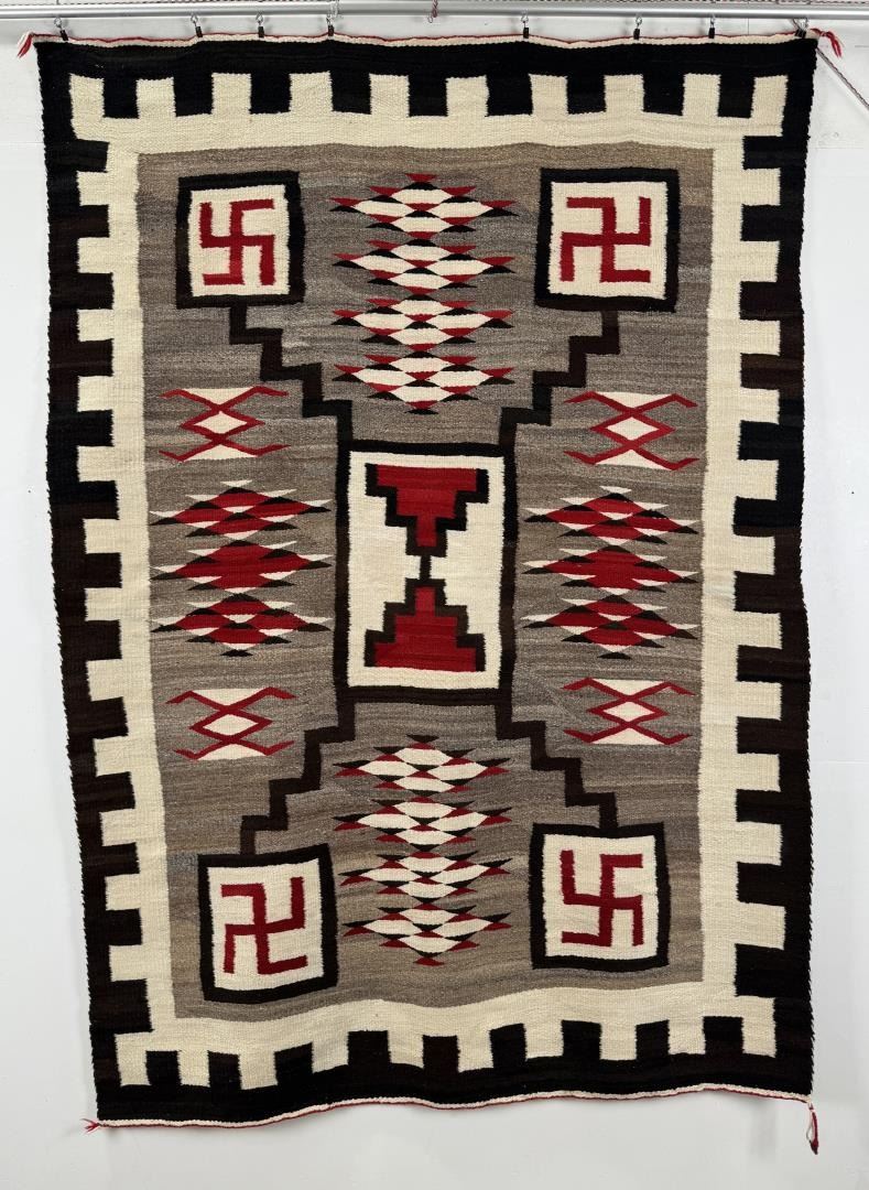 J.B. Moore Storm Pattern Whirling Log Blanket Rug