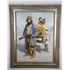 Tom Saubert Montana Indian Oil on Board Painting