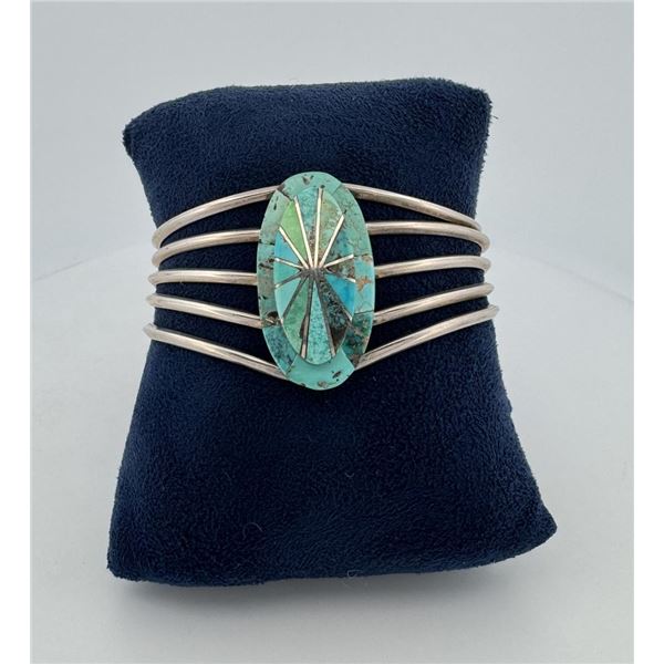 Theresa Joe Navajo Sterling Turquoise Bracelet