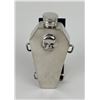 Image 1 : English Pewter Skull Coffin Flask