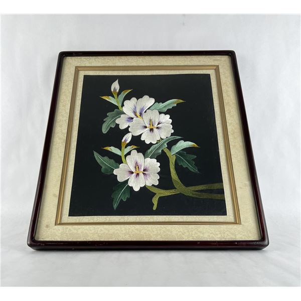 Antique Chinese Silk Embroidered Flowers