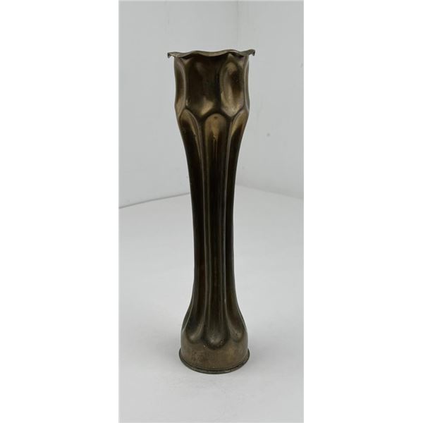 WW2 75mm Fluted Trench Art Shell Vase