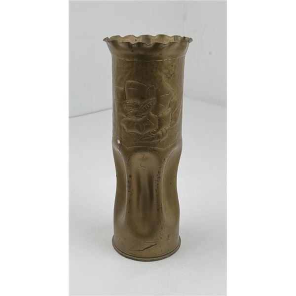 WW2 75mm Fluted Trench Art Shell Vase