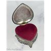 Image 2 : Lot of 2 Heart Shaped Trinket Box - Silver Plate with Contents