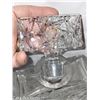 Image 2 : Lidded Dish 9" including lid, + 2 Small Fenton Candle Holders and 10" Square Pinwheel Crystal Decant
