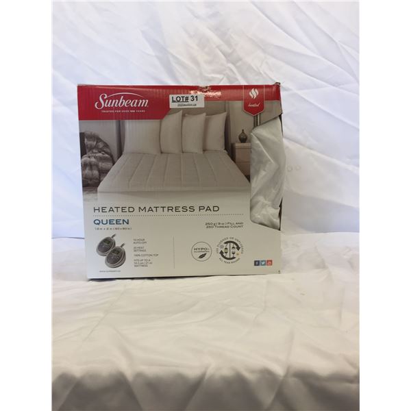 SUNBEAM HEATED MATTRESS PAD QUEEN SIZE