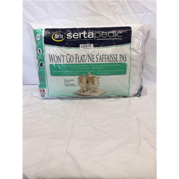SERTAPEDIC WON'T GO FLAT PILLOW STANDARD/QUEEN