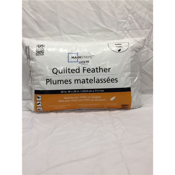 MAINSTAYS QUILTED FEATHER STANDARD/QUEEN PILLOW