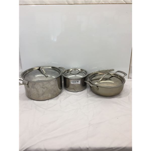 KIRKLAND SAUCEPANS WITH LIDS