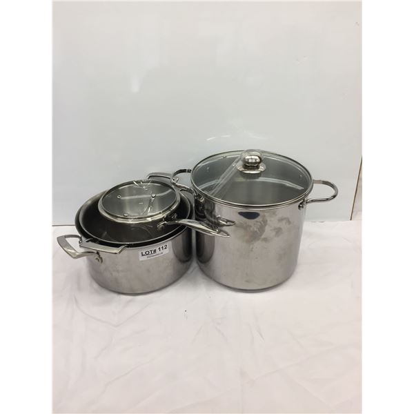 4 STAINLESS STEEL SAUCEPANS