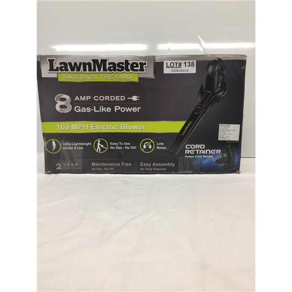 LAWNMASTER 8AMP CORDED 160MPH ELECTRIC BLOWER
