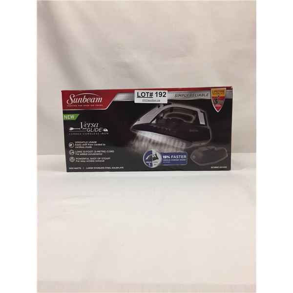 SUNBEAM VERSA GLIDE CORDLESS/CORDED IRON