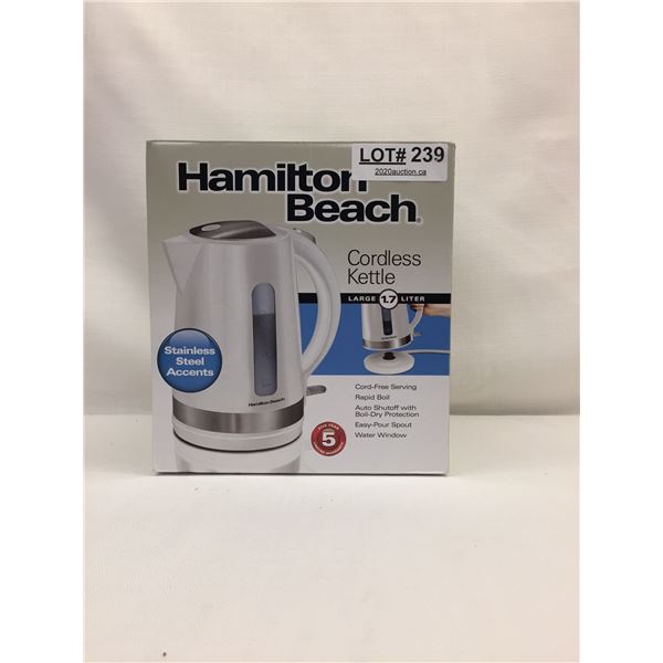 HAMILTON BEACH CORDLESS KETTLE