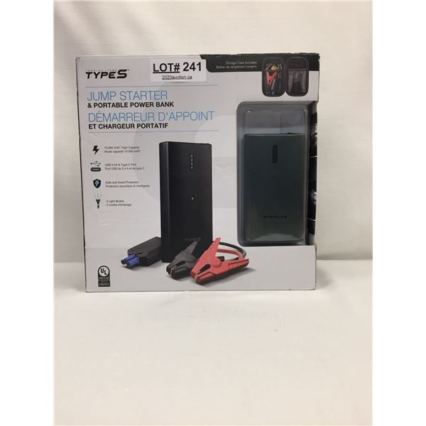 TYPE S JUMP STARTER AND PORTABLE POWER BANK
