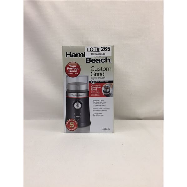 HAMILTON BEACH CUSTOM GRIND COFFEE GRINDER