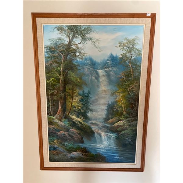 Kingman Waterfall Framed Oil Painting 28 x 40