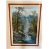 Image 1 : Kingman Waterfall Framed Oil Painting 28 x 40