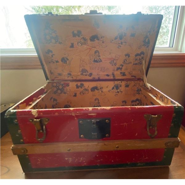 Small Wooden Antique Trunk