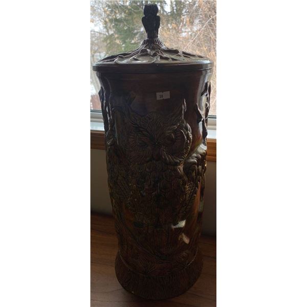 Kittel Ceramic Owl Scene Umbrella Stand 19