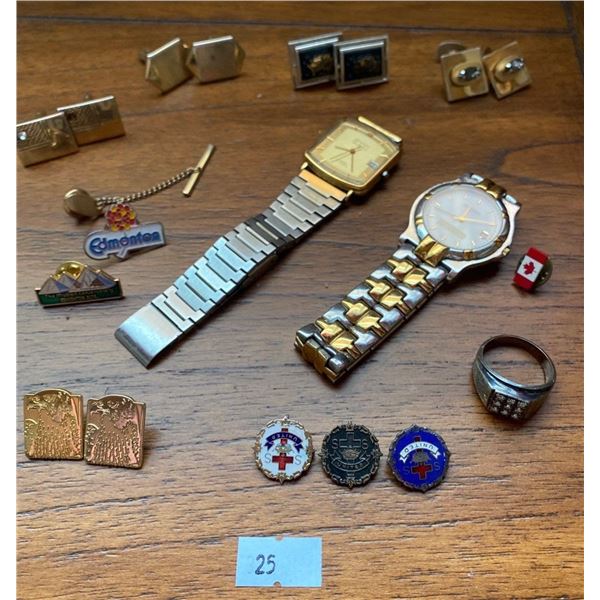 Assortment Of Dress Cufflinks And Watches