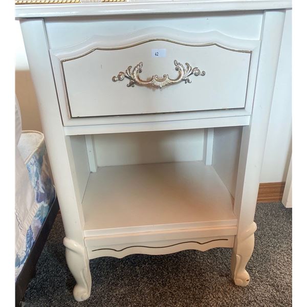 Set Of White Vintage Style End Tables 18L x 14W x 24T