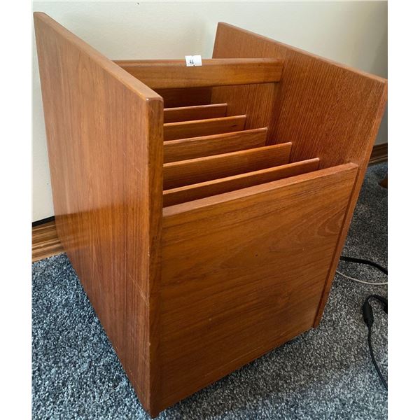 Mid Century Modern Teak Magazine Holder