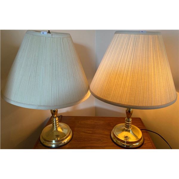 Set Of Brass Candleabra Style Lamps 23H