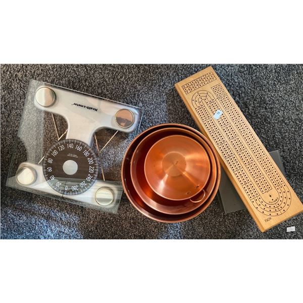 Crib Board , Copper Bowls , Glass Scale