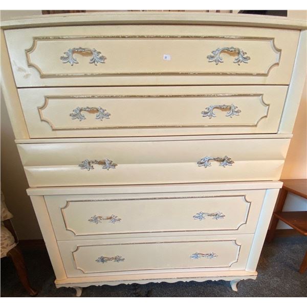 Vintage Painted Dresser With Metal Hardware 38L x 19W x 44T
