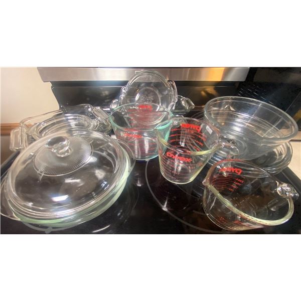 Assortment Of PYREX And Regular Glass Cookware