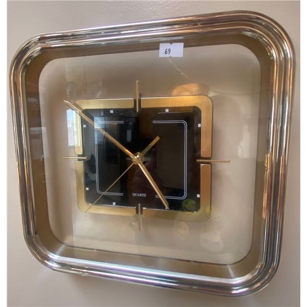 Oak Cork Board And Key Holder With Decorative Wall Clock