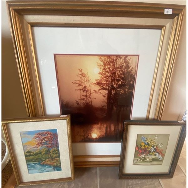 Set Of Framed Art Work Largest :20 x 25