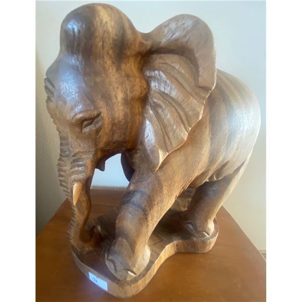 Hand Carved Teak Elephant Statue