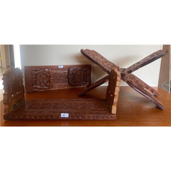 Mid Century Modern Teak Book Holder And Book Ends