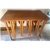 Image 1 : Set Of Teak Foldable Mini Nesting Tables Large Table : 30L x 17W x 21T