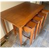 Image 3 : Set Of Teak Foldable Mini Nesting Tables Large Table : 30L x 17W x 21T