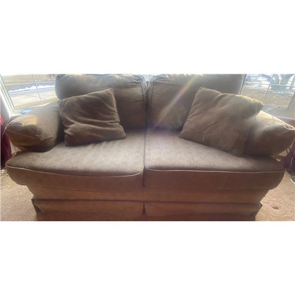 Love Seat With Accent Pillows 56L x 33W x 33T