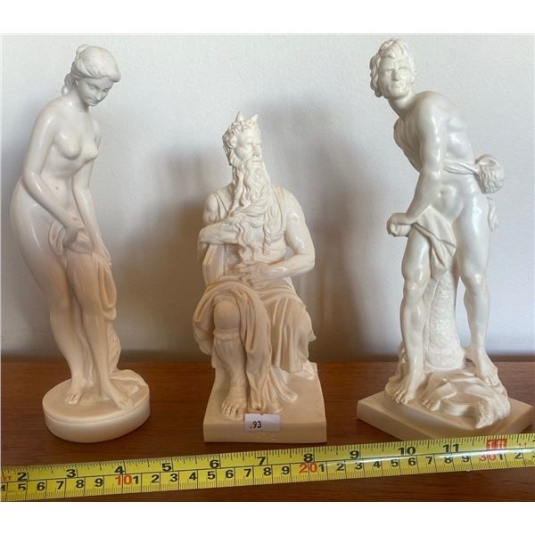 Set Of Three Epoxy Statues Made In Italy