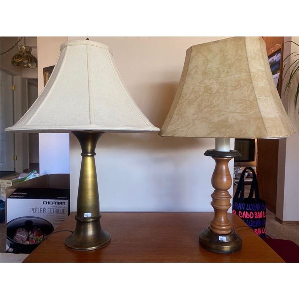 One Wooden Base and Metal Based Lamps