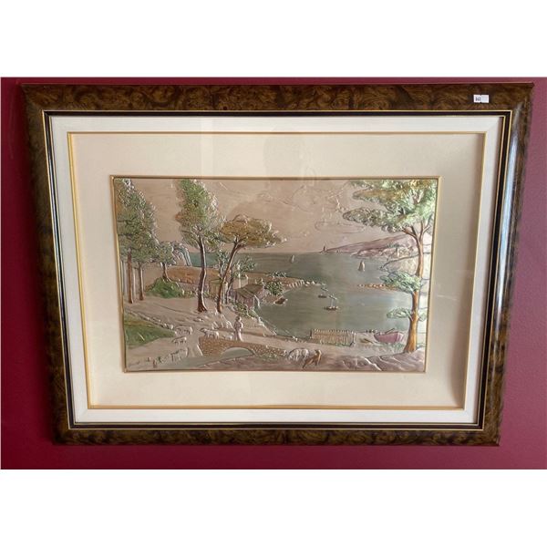 Framed Metal Textile Art 31 x 24