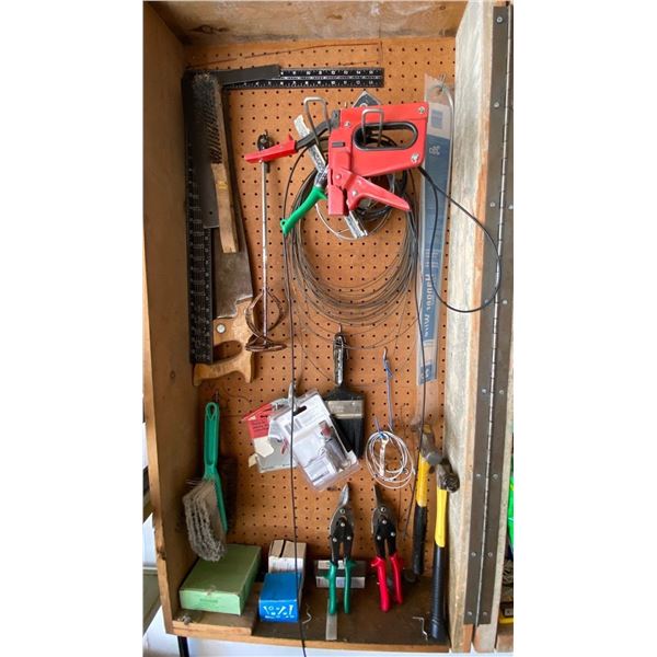Large Assortment Of Tools Hardware And More ( All Contents Of Shelf )